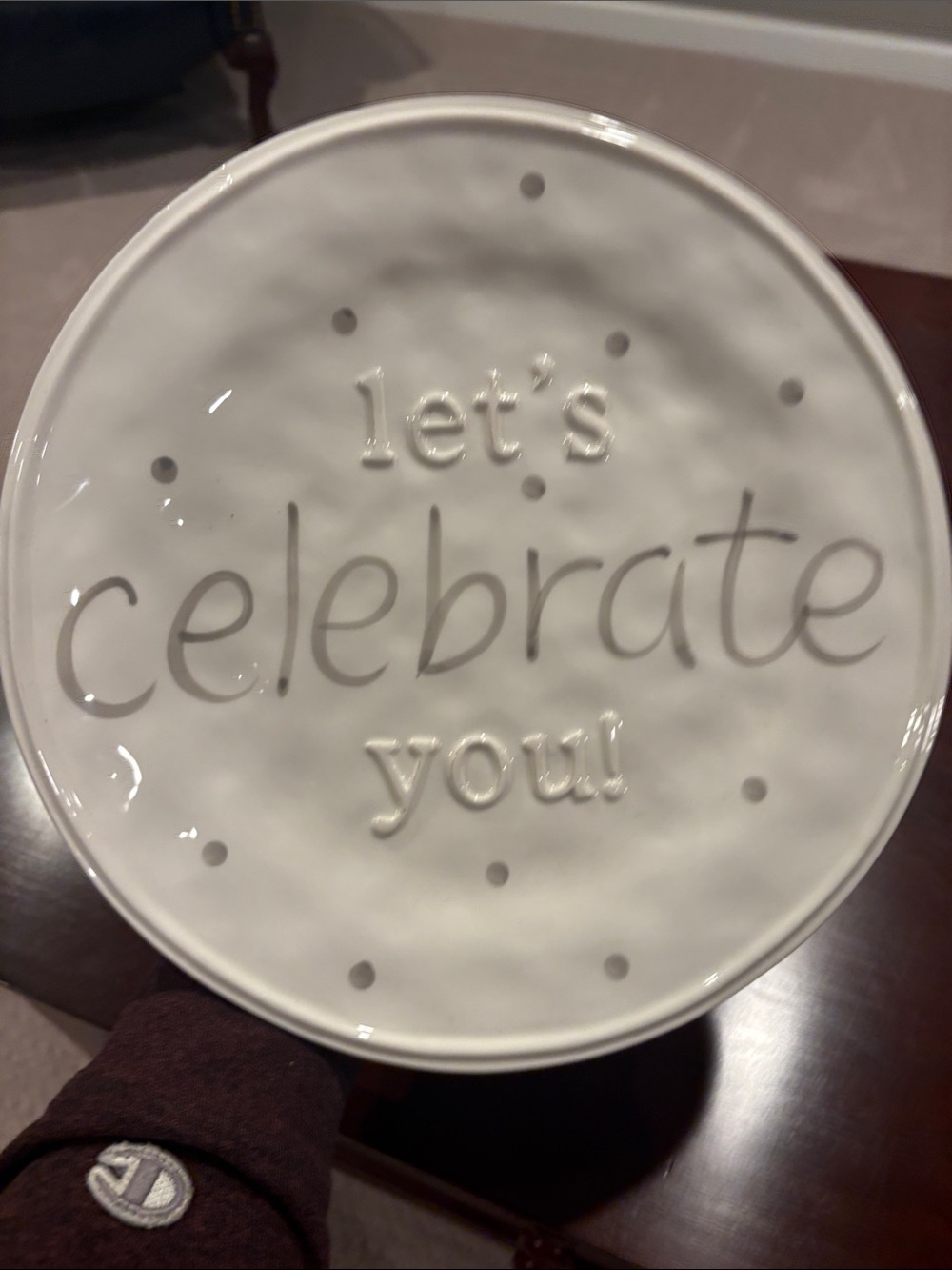 Mud Pie White Ceramic Decorative Plate